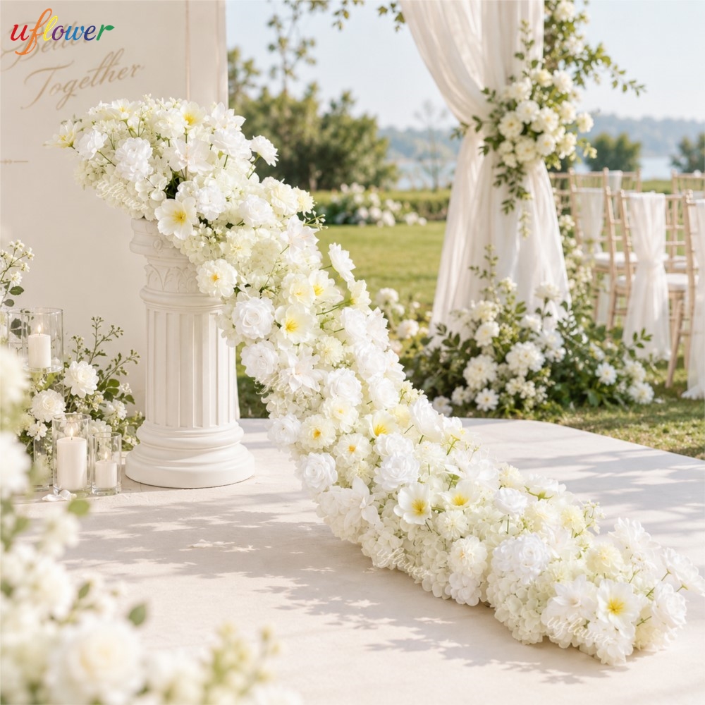 Table Runner - Guirnalda de Flores Artificiales de Hortensias