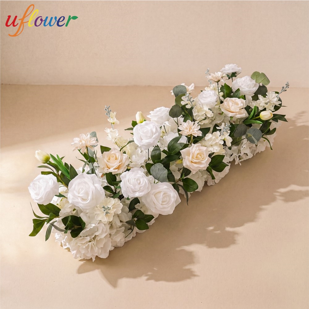 Table Runner - Uflower Rose Greenery, Camino de Flores,