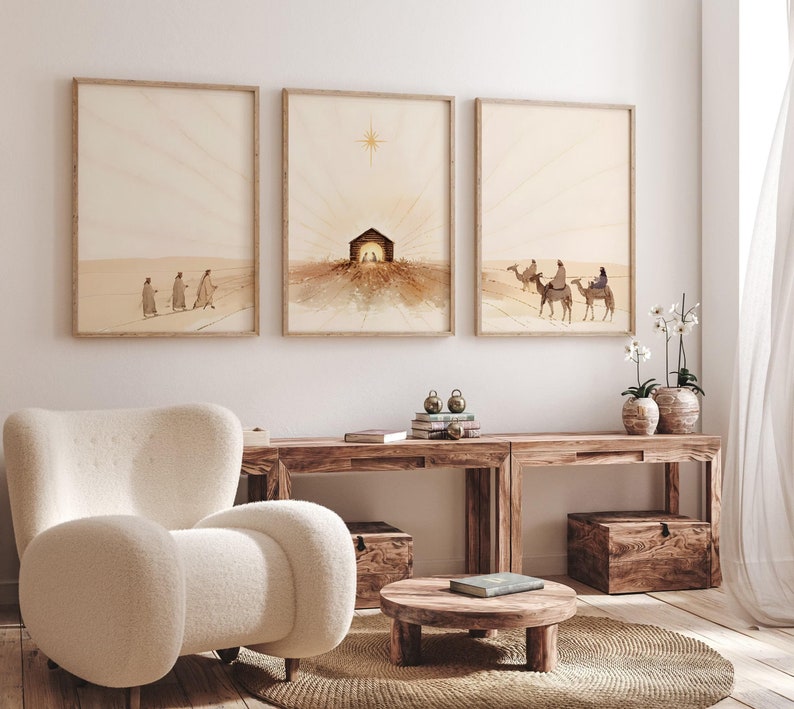 3 unids/set Natividad de Pascu - Abstract Canvas Set reseña y precio
