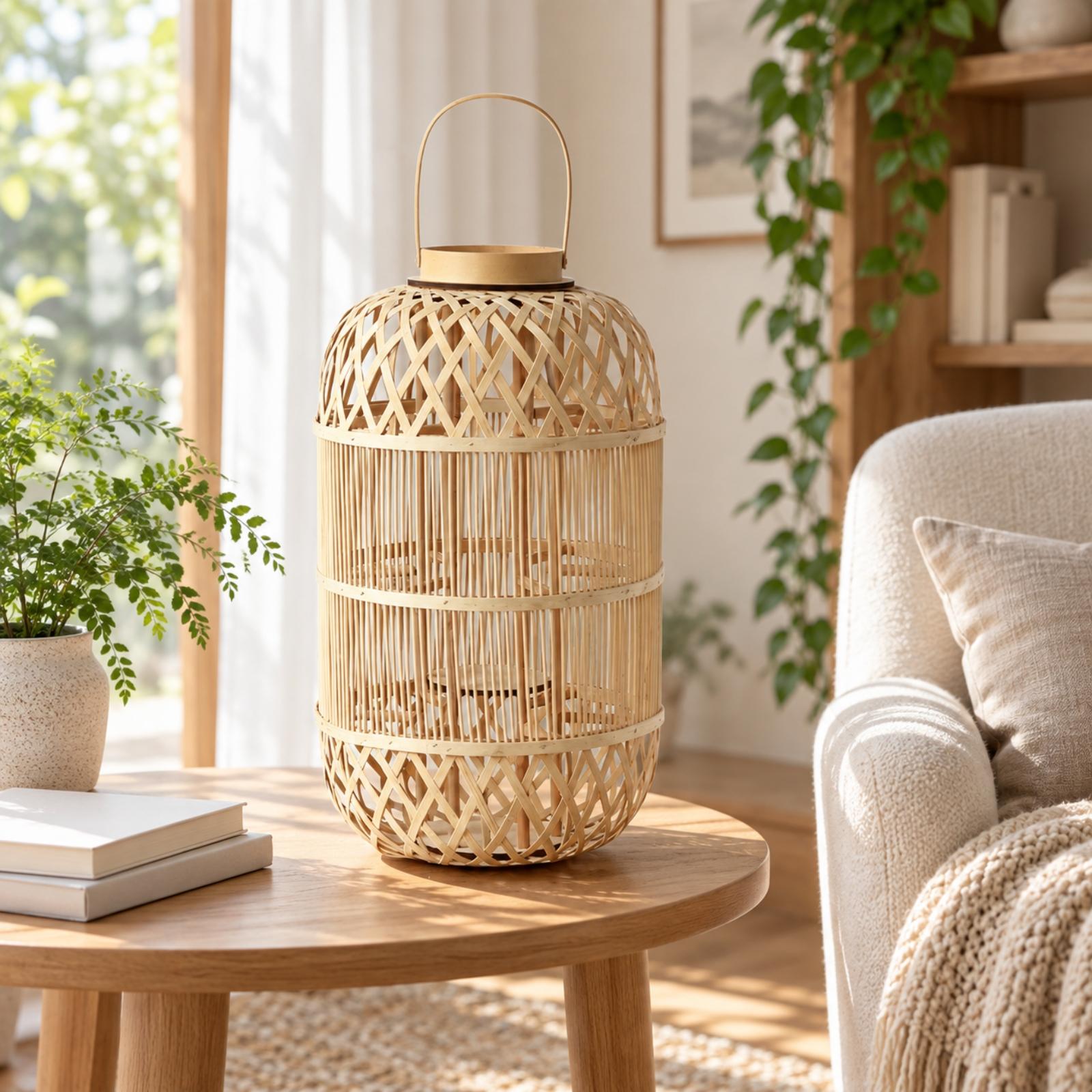 Lámpara decorativa de bambú pa - Candle Holder Decor reseña y precio
