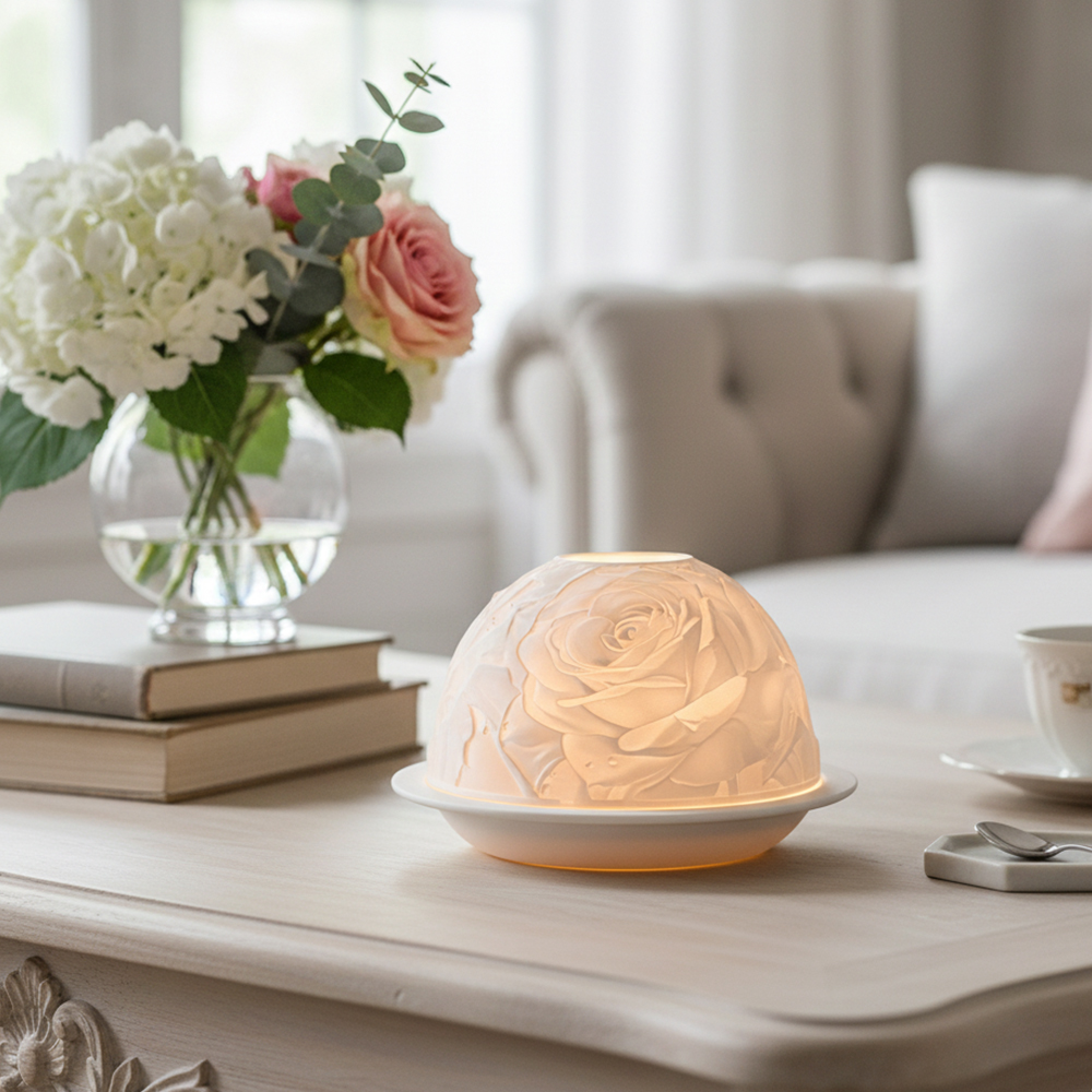 Candelabro de porcelana rosa e - Candle Holder Decor reseña y precio