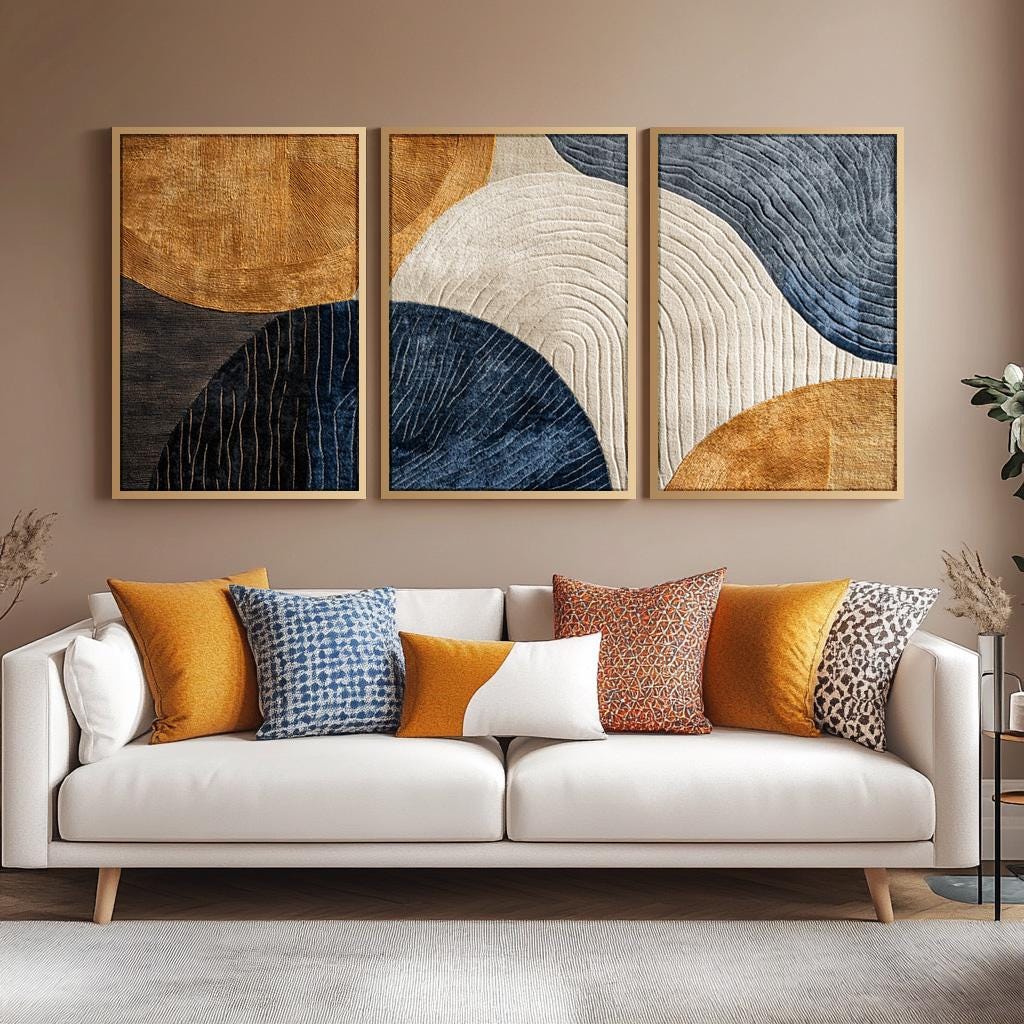 Juego de 3 Cuadros Decorativos - Abstract Canvas Set reseña y precio
