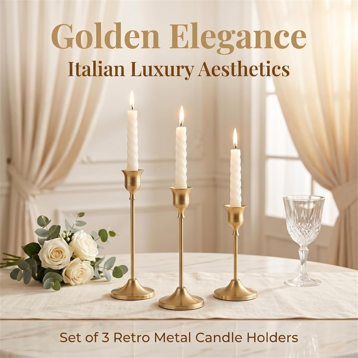12 Portavelas Dorados, Portave - Candle Holder Decor reseña y precio