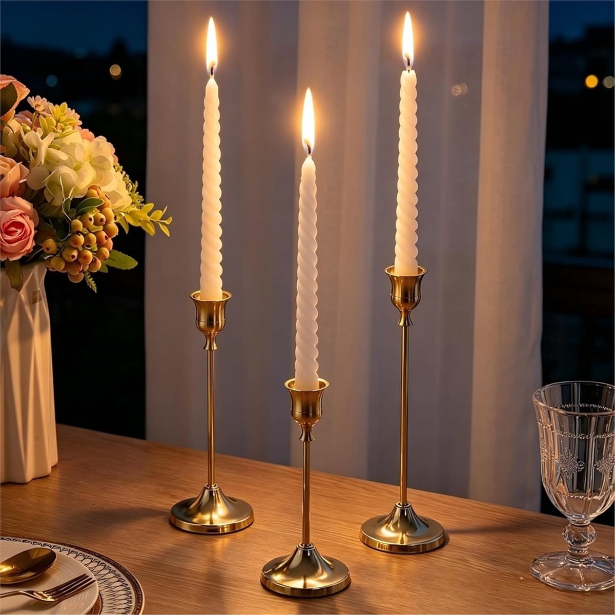 12 Portavelas Dorados, Portave - Candle Holder Decor reseña y precio