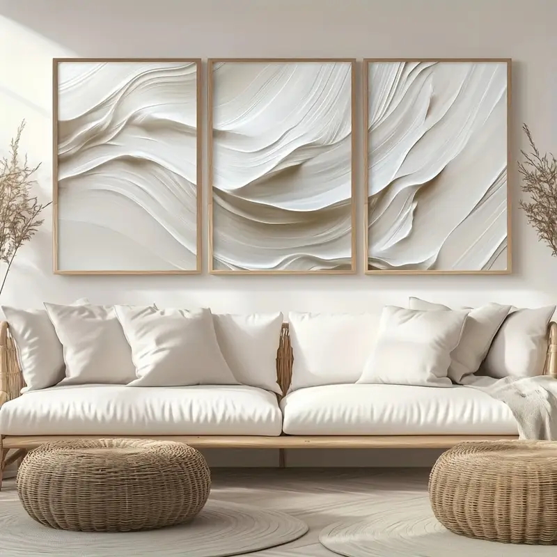 3 unids/set Neutral Beige arte - Abstract Canvas Set reseña y precio