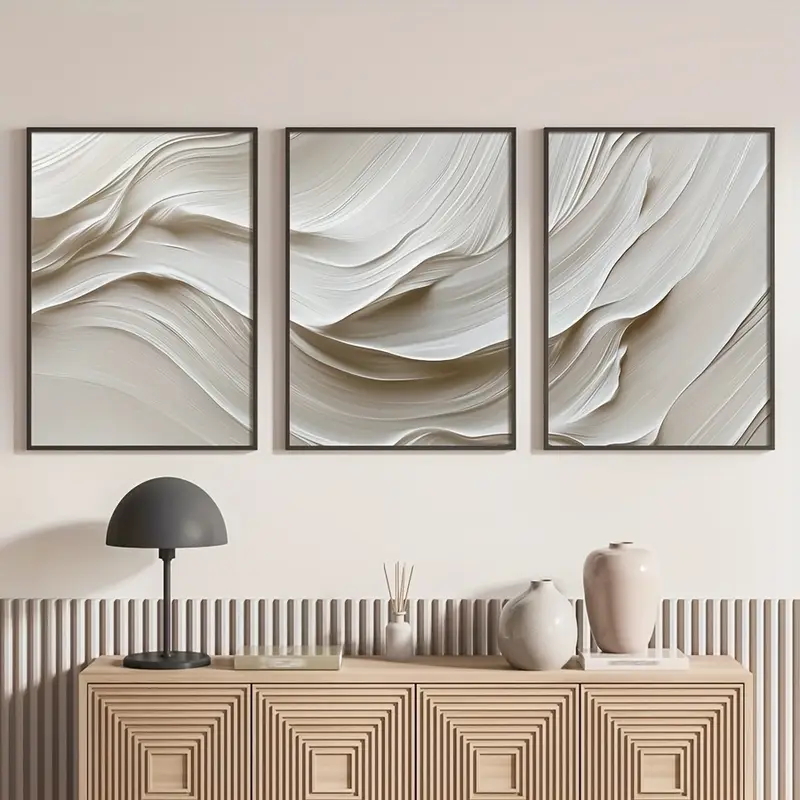 3 unids/set Neutral Beige arte - Abstract Canvas Set reseña y precio