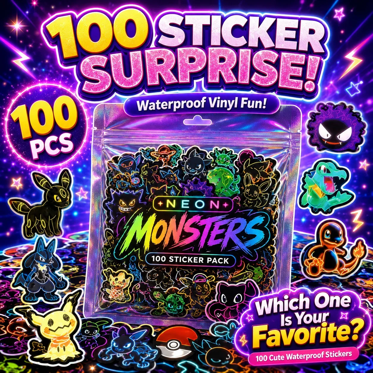 100 pegatinas de Pokémon de ne - Wall Sticker reseña y precio